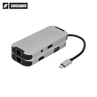 Multi port Docking station USB c zu HDMI HDTV-Kabel Gigabit Ethernet 3,5mm Audio Jack Adapter 5 in 1 Typ c Hub für Mobile Tablet