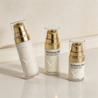Flacon pompe sans air en plastique PP léger 5ml 10ml 15ml pour crème, lotion, sérum visage, lait corporel, emballage cosmétique
