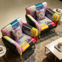 Fauteuils en tissu de design moderne italien de luxe pour l'ameublement de la maison, pour le salon, usage de loisirs, style panneau en bois