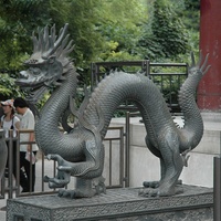 Sculpture de dragon en bronze coulé à la main grandeur nature, décoration artistique pour centre commercial D&Z Sculpture Plaza