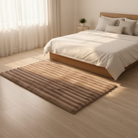 Tapis moderne en fausse fourrure de lapin géométrique, fabriqué à la machine en polyester, sur mesure pour la maison, pour le salon et la chambre à coucher