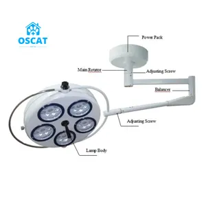 OSCAT EURPAW lampu LED operasi hewan, LED ganda 5 lubang pemeriksaan tanpa bayangan untuk rumah sakit hewan peliharaan