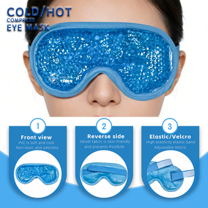 Masque oculaire réutilisable en peluche avec gel froid et chaud pour les yeux gonflés, les cernes, la fatigue oculaire et le soulagement des maux de tête - Product Image 1