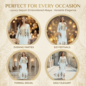 Robe modeste brodée ivoire pour la collection d'occasions en plein air - Product Image 3