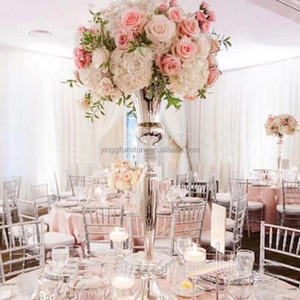 도매 황금색 높은 트럼펫 화병 웨딩 테이블 파티 장식용 - Product Image 6