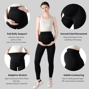 2024 OEM donne incinte maternità Yoga pantaloni Plus Size Slim Fit senza soluzione di continuità indossando glutei pesca Leggings Yoga in gravidanza - Product Image 5