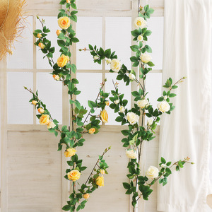 Guirnaldas de Rosas Coloridas, Flores Artificiales de Plástico y Seda, Decoraciones para Bodas y Hogar, Reutilizables, Alta Simulación - Product Image 2