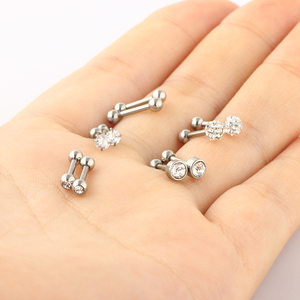 Edelstahl Silber Gold Ohrstecker Schraubverschluss 16g Tragus <span class=keywords><strong>Plug</strong></span> Tunnel Neo-Gothic Kristall Helix Knorpel <span class=keywords><strong>Set</strong></span> <span class=keywords><strong>Piercing</strong></span> Großhandel Körperpiercing - Product Image 3