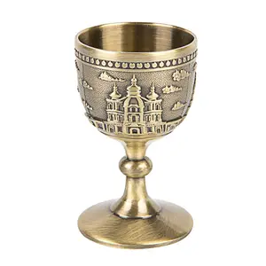 Manufacture Custom Souvenir King's Royal Chalice Bronze Vintage metal Goblet Glass