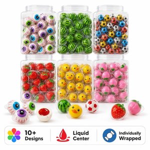 Bonbons Gommeux Tendres et Sucreries Mélangées en Forme de Boules, Gélifiés en Gros, Bonbons Gommeux Yeux et Pastèque Planète Terre - Product Image 1