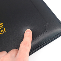 Couverture de diplôme de diplôme de diplôme de dossier de titulaire de certificat en cuir PU noir avec coin rond