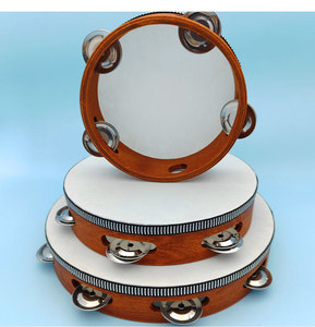 Wholesale 4/6/8/10 Inch Single-Row Wooden Tambourine Orff Percussion Instrument Musical <b>Hand</b> <b>Drum</b> Musical Toy for Kids Playing - Product Image 4