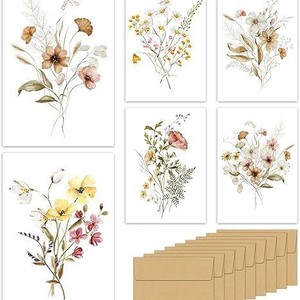 Blank Floral Greeting Cards Rectangle Paper <b>Matte</b> <b>Varnish</b> Elegant Design Birthday Gift Customized - Product Image 4