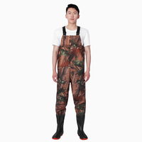 Pantalon de pluie en PVC pour hommes, simple, imperméable, épais, intégral ou mi-corps, avec bottes intégrées, pour la pêche, le camping et le travail en zone lacustre