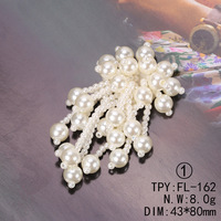 Patchs en plastique perlés 3D fleur perle faits à la main bricolage Applique à coudre pour boucles d'oreilles broches vêtements cheveux chaussures chapeaux