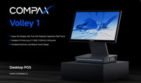 Système de point de vente de bureau ultra-fin COMPAX 15,6 pouces, écran multi-tactile, Intel N97, IP65, résistant à l'eau à l'avant, Windows, NFC, garantie de 3 ans