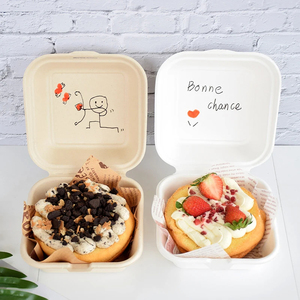 Đa năng microwavable dùng một lần Bento Hộp Ăn Trưa sử dụng nhà Snack/Burger/nướng/Bát món tráng miệng/bánh bao bì làm bã mía - Product Image 6