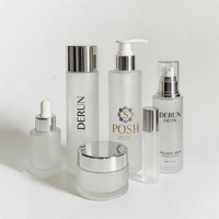 Ensemble de flacons cosmétiques en verre givré premium avec boîte cadeau pour marque