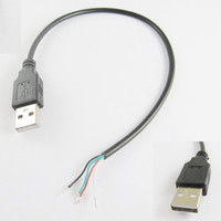 Câble d'alimentation USB A 2.0 mâle à extrémité ouverte 2 broches 4 broches fil nu