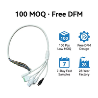 Caméra IP CCTV personnalisée, câble réseau multi-têtes RJ45 DC RCA, bloc terminal vert, assemblage de câbles de raccordement DFM, faible MOQ