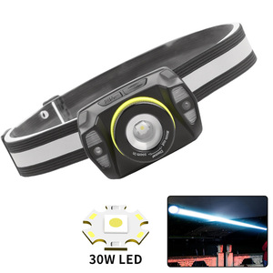 ไฟฉายคาดศีรษะแบบชาร์จไฟได้ 400 ลูเมน 800 เมตร 30 วัตต์ พร้อมจอแสดงผล LED พอร์ต USB-C ขนาดเล็ก  เซ็นเซอร์ตรวจจับความเคลื่อนไหว เหมาะสำหรับตั้งแคมป์ ตกปลา ทำงาน รุ่น WD- - Product Image 5