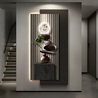 Lampe murale décorative rectangulaire abstraite haut de gamme Stone Fortune pour entrée, idéale pour suspendre en face de la porte dans le salon