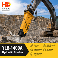 Marteau brise-roche hydraulique PTEROSAUR SB81 de type boîte, diamètre de la pointe de 140 mm, système hydraulique-gaz, certifié ISO CE pour