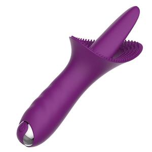 Silikon-Vibrator mit vibrierender Zunge, USB wiederaufladbar, 10 Frequenzen, 100 % wasserdicht, weiblicher Masturbator, neckendes Sexspielzeug für Erwachsene - Product Image 5