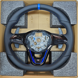 Volante de Cuero con Marca Azul Superior para Volkswagen VW Golf 8 MK8 R <span class=keywords><strong>5</strong></span> 6 7 7.<span class=keywords><strong>5</strong></span> MK5 MK6 MK7 Polo GTI Scirocco Jetta Passat B8 - Product Image 3