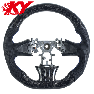 Volante de carreras personalizado de fibra de carbono forjada con cuero negro, adecuado para Infiniti Q50 Q50s Q50L Q60 Q60s - Product Image 1
