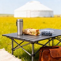 Table pliante légère en acier carbone de 120 cm pour le camping, table à roulettes, hauteur réglable, pour meubles d'extérieur, groupe, pique-nique, marché