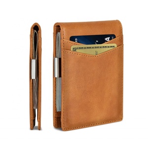 Custom Front Pocket <b>Wallet</b> Men Slim Purse <b>Rfid</b> Blocking Money Clip Microfiber Leather Man Slim <b>Wallets</b> - Product Image 2