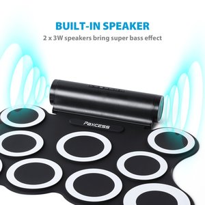 ชุดกลองอิเล็กทรอนิกส์ 9 แผ่นพับได้พร้อมไม้ตีกลองสำหรับเด็กชาร์จ USB - Product Image 5