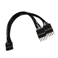 Cable Divisor de Extensión USB de 9 Pines, Adaptador de Placa Base 1 a 2, Concentrador de Interfaz de Cable USB 2.0 Dual de 9 Pines, 17 cm, Cable para PC