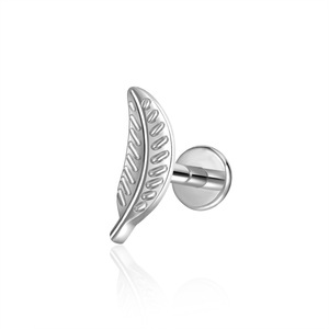 Astm F136 G23 titanio foglia elica Piercing filo interno Cz <span class=keywords><strong>argento</strong></span> placcato in oro Labret Conch Piercing gioielli - Product Image 5