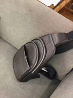 Sac de Poitrine Homme Haut de Gamme en Cuir de Vachette Pleine Fleur, Sac Bandoulière Vintage en Cuir Grainé, Sac à Dos Décontracté à Bandoulière avec Poche Arrière