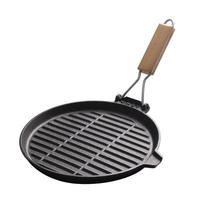 Ensemble de casseroles en fonte certifiées UE, antiadhésives, avec poignée en bois, forme ronde, compatibles gaz et induction, capacité 1-2L