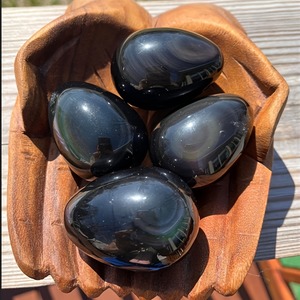 Vente en gros d'œufs en obsidienne polie de haute qualité, pierre énergétique en cristal, tendance de la mode, cadeau, emballage sûr, Crystalhola - Product Image 4
