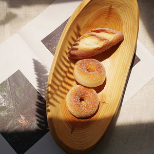 Cedar Wood Fruit <b>Plate</b> Oval Handmade Bamboo Dish Japanese Style Tableware Small Size 30x15x5 <b>Large</b> 35x15x8 - Product Image 2