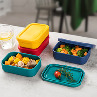 Ensemble de boîtes à lunch bento en silicone sans BPA, 100% de qualité alimentaire, conteneur de stockage pour l'emballage des aliments