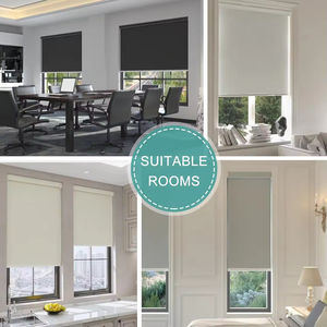 Cortinas opacas 100% con tela <span class=keywords><strong>aislante</strong></span> con cenefa, protección UV, tejido Natural para el hogar y la Oficina, sombra enrollable - Product Image 6