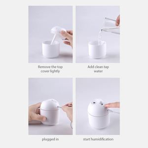 Mini humidificateur d'air USB pour voiture 250 ml, purificateur, lumière LED, diffuseur d'huiles essentielles à ultrasons, aromathérapie en plein air - Product Image 5