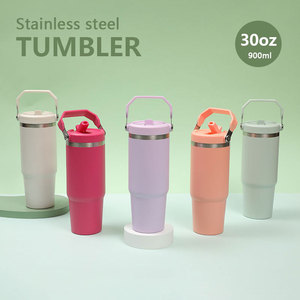 Stainless Steel Tumbler 30oz 900ml <b>Vacuum</b> Insulated <b>Portable</b> Travel Cup With Handle - Product Image 1