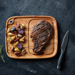 Plato para carne <span class=keywords><strong>de</strong></span> madera <span class=keywords><strong>de</strong></span> acacia con canal para jugo - Vajilla ecológica apta para lavavajillas - Product Image 3