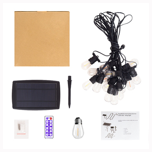 S14電球ソーラーストリングライト40ft 49ft 64ftウォームホワイト防水フェアリーガーデンパーティークリスマス照明装飾 - Product Image 5