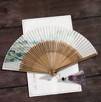 Éventail pliant portable en bambou de 22 cm, style chinois, fait main, pour la danse et accessoires de photographie, vente en gros
