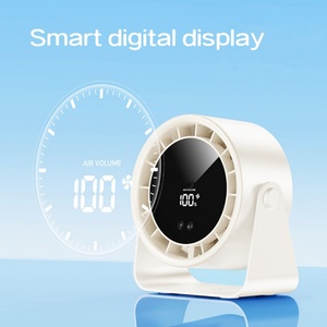 Ventilador de refrigeración USB recargable de 3000 mAh con pantalla digital, plegable, sin perforaciones, de plástico, portátil, para RV y uso doméstico, con batería. - Product Image 5