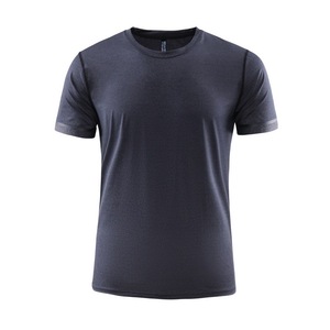 T-shirt estiva a <span class=keywords><strong>maniche</strong></span> <span class=keywords><strong>corte</strong></span> ad asciugatura rapida per uomo e donna, girocollo, abbigliamento sportivo da corsa con stampa logo, tessuto a maglia - Product Image 6