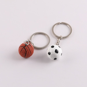 Porte-clés en résine en forme de ballon de basket et de football, en alliage de zinc, forme ronde, pour sac ou téléphone - Product Image 4
