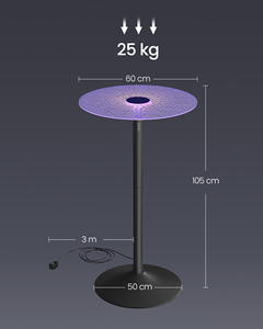 Vasagle Vòng Cocktail bảng với nhiều màu đèn và kính TOP cao <span class=keywords><strong>Pub</strong></span> bảng cho nhà bếp Bistro bên Led Bar bảng - Product Image 5